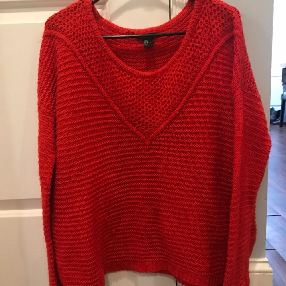 Red knit sweater